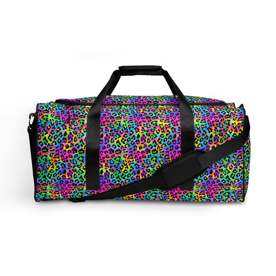 Neon Rainbow Leopard Duffle bag