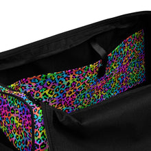 Load image into Gallery viewer, Neon Rainbow Leopard Duffle bag
