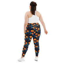 Load image into Gallery viewer, Blue Floral Pumpkin Plus Size Leggings
