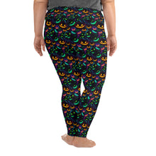 Load image into Gallery viewer, Neon Pumpkin Plus Size Leggings
