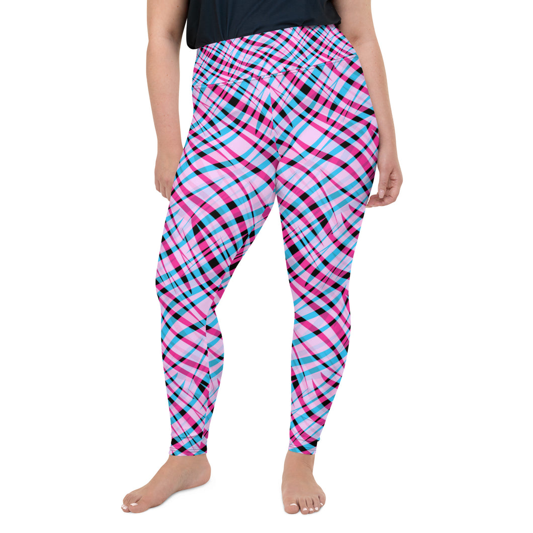 Pink Stripe Plus Size Leggings