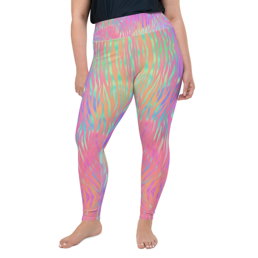 Neon Stripes Plus Size Leggings