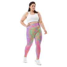 Load image into Gallery viewer, Neon Stripes Plus Size Leggings
