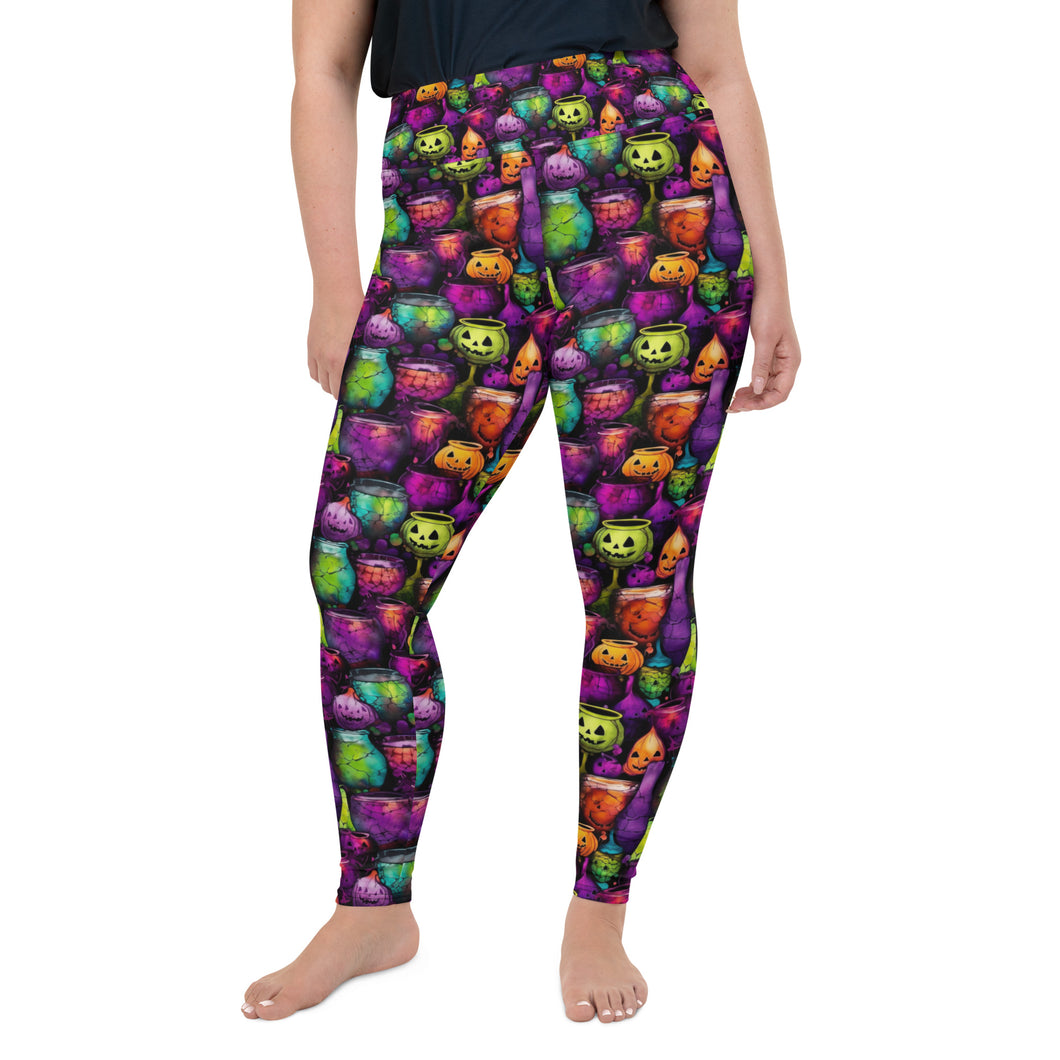 Pumpkin Cauldron Ink Plus Size Leggings