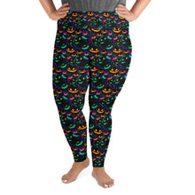 Load image into Gallery viewer, Neon Pumpkin Plus Size Leggings
