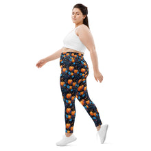 Load image into Gallery viewer, Blue Floral Pumpkin Plus Size Leggings
