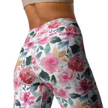 Load image into Gallery viewer, Spring Floral Watercolor Yoga Leggings
