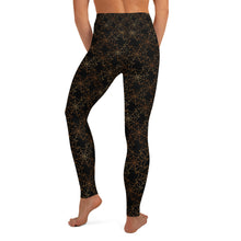 Load image into Gallery viewer, Black/Orange Spider Web Yoga Leggings
