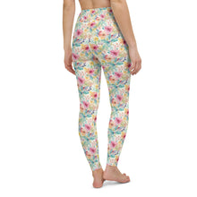 Load image into Gallery viewer, Pink/Yellow Floral Yoga Leggings
