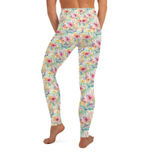 Load image into Gallery viewer, Pink/Yellow Floral Yoga Leggings
