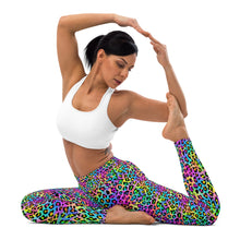 Load image into Gallery viewer, Neon Rainbow Leopard Yoga Leggings
