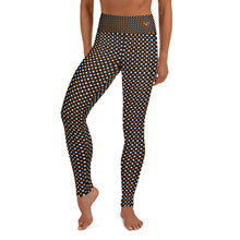 Load image into Gallery viewer, White/Orange Polka Dot Yoga Leggings
