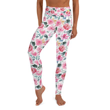 Load image into Gallery viewer, Spring Floral Watercolor Yoga Leggings
