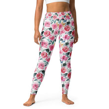 Load image into Gallery viewer, Spring Floral Watercolor Yoga Leggings
