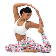 Load image into Gallery viewer, Spring Floral Watercolor Yoga Leggings
