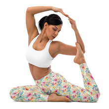 Load image into Gallery viewer, Pink/Yellow Floral Yoga Leggings
