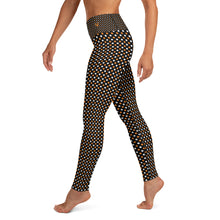 Load image into Gallery viewer, White/Orange Polka Dot Yoga Leggings
