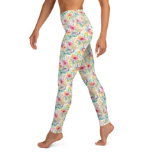 Load image into Gallery viewer, Pink/Yellow Floral Yoga Leggings
