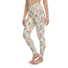 Load image into Gallery viewer, Pink/Yellow Floral Yoga Leggings
