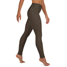 Load image into Gallery viewer, White/Orange Polka Dot Yoga Leggings
