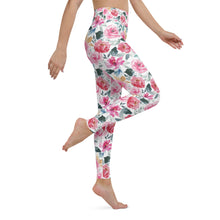 Load image into Gallery viewer, Spring Floral Watercolor Yoga Leggings
