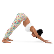 Load image into Gallery viewer, Pink/Yellow Floral Yoga Leggings
