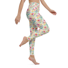 Load image into Gallery viewer, Pink/Yellow Floral Yoga Leggings
