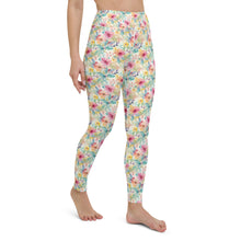 Load image into Gallery viewer, Pink/Yellow Floral Yoga Leggings
