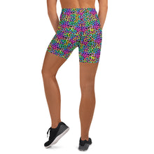 Load image into Gallery viewer, Neon Rainbow Leopard Yoga Shorts
