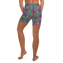 Load image into Gallery viewer, Neon Rainbow Leopard Yoga Shorts
