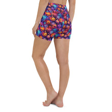 Load image into Gallery viewer, Watercolor Ink Pumpkin Yoga Shorts
