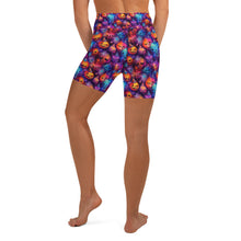 Load image into Gallery viewer, Watercolor Ink Pumpkin Yoga Shorts
