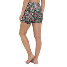 Load image into Gallery viewer, Green/Red Leopard Yoga Shorts
