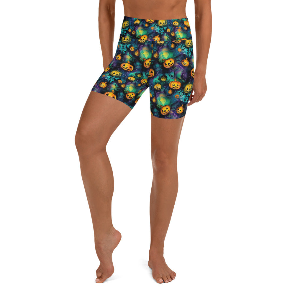 Majestic Pumpkin Ink Yoga Shorts