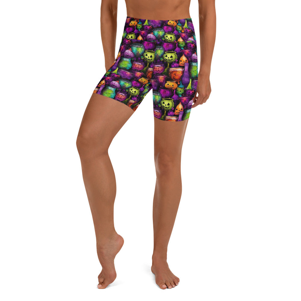 Pumpkin Cauldron Ink Yoga Shorts