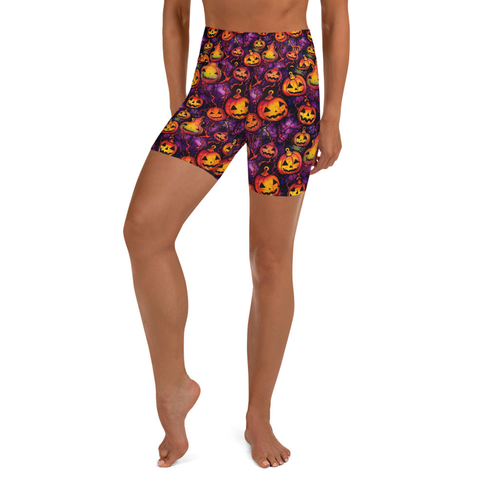 Ornament Pumpkin Ink Yoga Shorts