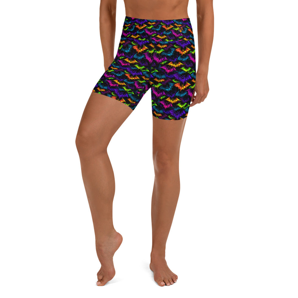 Neon Bats Yoga Shorts