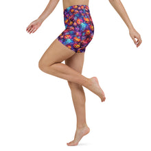 Load image into Gallery viewer, Watercolor Ink Pumpkin Yoga Shorts
