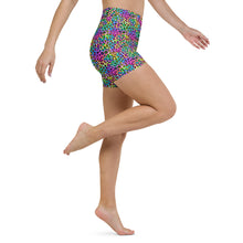 Load image into Gallery viewer, Neon Rainbow Leopard Yoga Shorts
