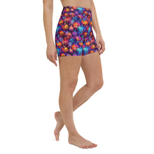 Load image into Gallery viewer, Watercolor Ink Pumpkin Yoga Shorts
