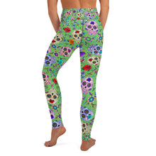 Load image into Gallery viewer, Green Sugar Skull Yoga Leggings
