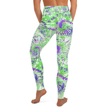 Load image into Gallery viewer, Green/Purple Tie Dye Yoga Leggings
