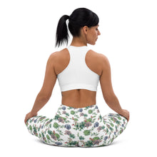 Load image into Gallery viewer, White Succulent Yoga Leggings
