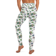 Load image into Gallery viewer, White Succulent Yoga Leggings
