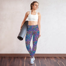 Load image into Gallery viewer, Blue Neon Leopard Yoga Leggings
