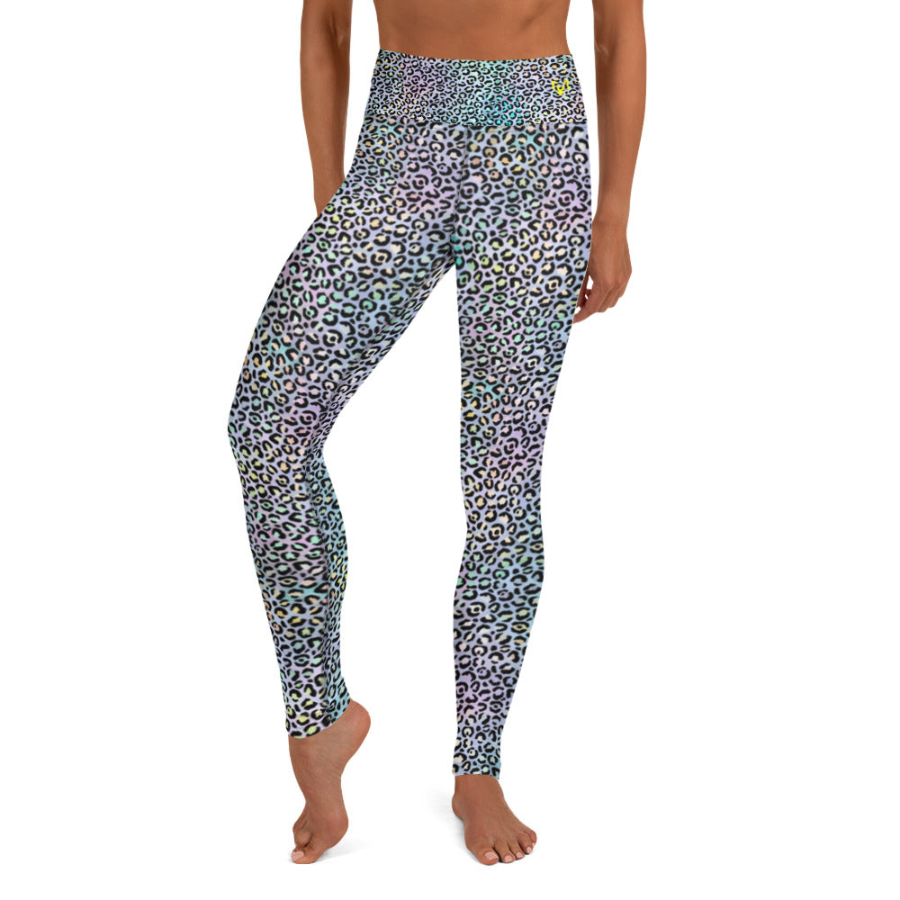 Iridescent Mint Leopard Yoga Leggings