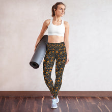 Load image into Gallery viewer, Orange Leopard Skull Yoga Leggings
