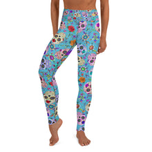 Load image into Gallery viewer, Teal Sugar Skull Yoga Leggings
