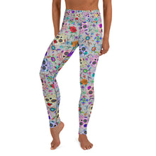 Load image into Gallery viewer, Grey Sugar Skull Yoga Leggings
