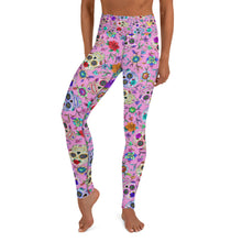 Load image into Gallery viewer, Pink Sugar Skull Yoga Leggings
